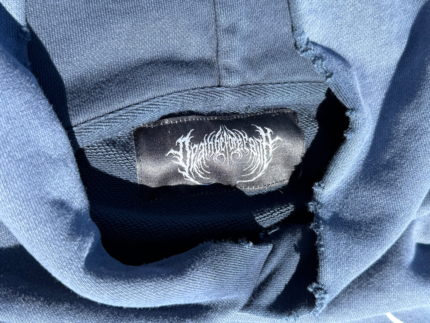 Ataraxy- Distressed Navy Hoodie
