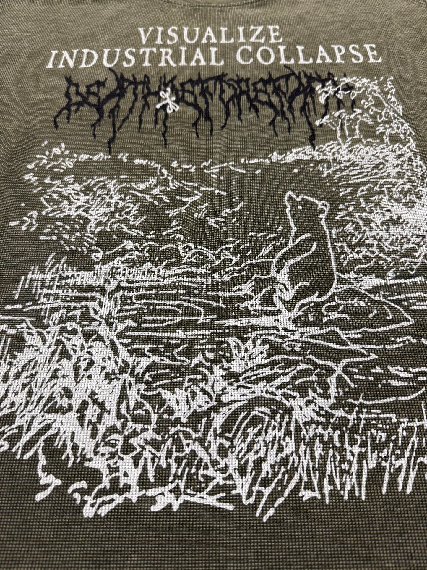 Visualize Industrial Collapse- Waffle Knit Long sleeve