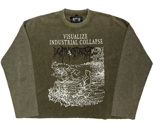 Visualize Industrial Collapse- Waffle Knit Long sleeve