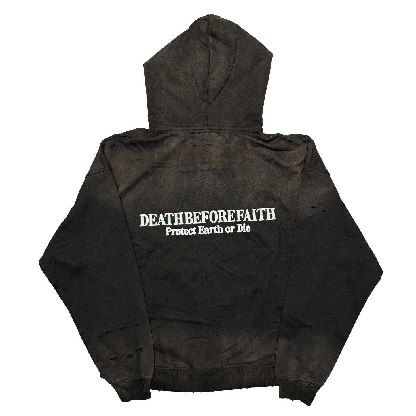 WE ARE ALL TOGETHER- Double Zip Up Vintage Treated Hoodie