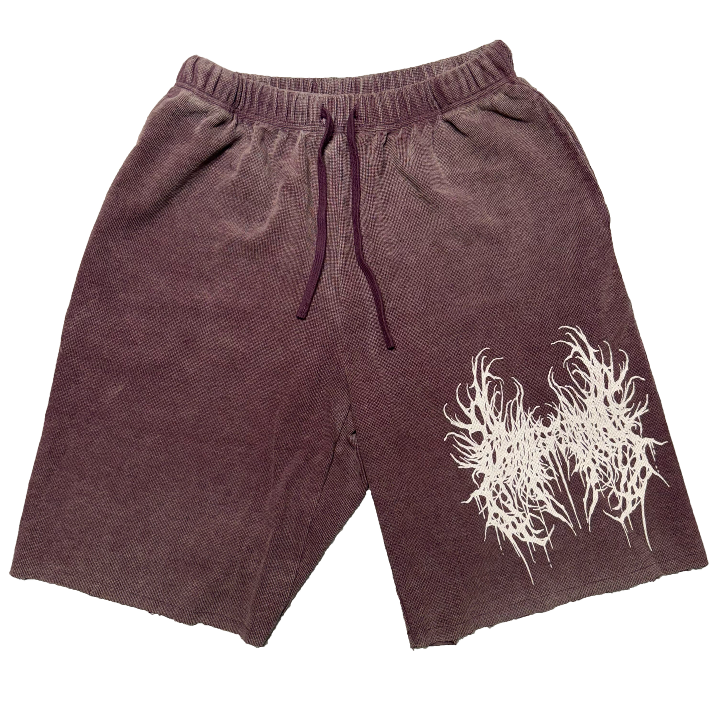 How Many More Days?- Waffle Hem Oversized Shorts
